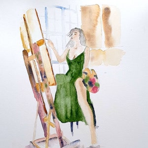 watercolor the woman painter