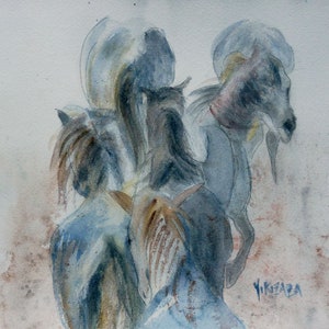 cavalos vistos de cima, original, modelo único, assinado