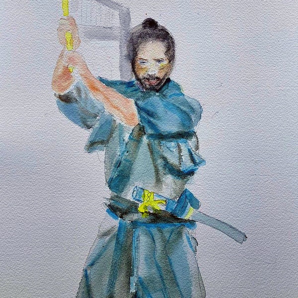 aquarelle le Samourai