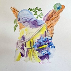 watercolor, an angel,