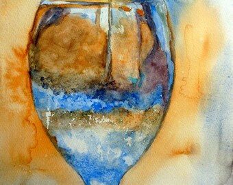 watercolor glass resin Claire in Greece