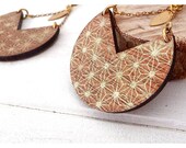 Pendiente de madera redonda /saki/star/boho estilo