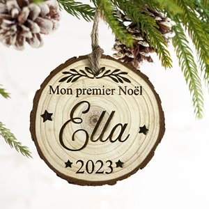 Personalized Christmas decoration - Christmas wooden log - personalized text