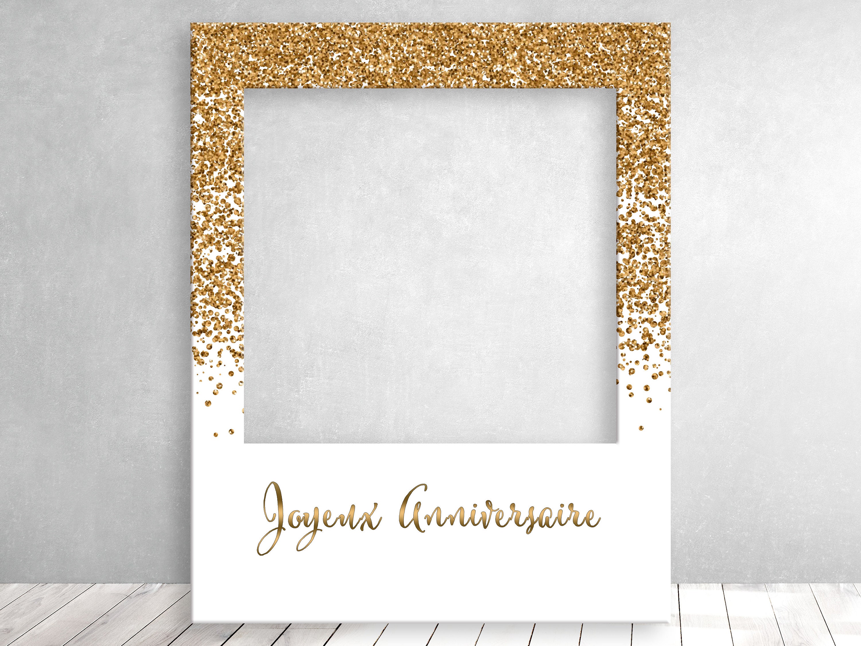 Birthday Photobooth Frame Golden Glitter - Etsy