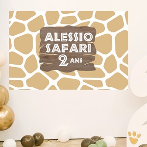 Póster de cumpleaños personalizado grande - diferentes formatos - Temática safari - Póster de pared
