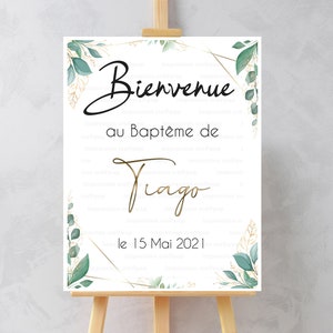 Baptism poster, welcome sign, country nature theme, personalized