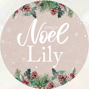 Personalized sticker labels, adhesive labels, round stickers - Christmas