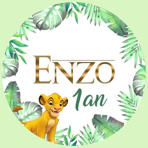Etichette autoadesive personalizzate, etichette adesive, adesivi rotondi - leone - tropicale