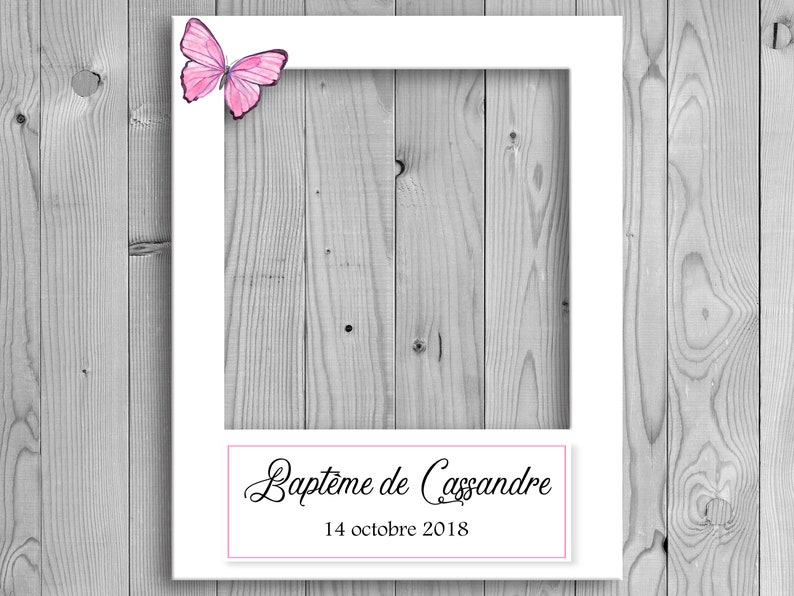 Photobooth frame Baptism butterfly theme image 1