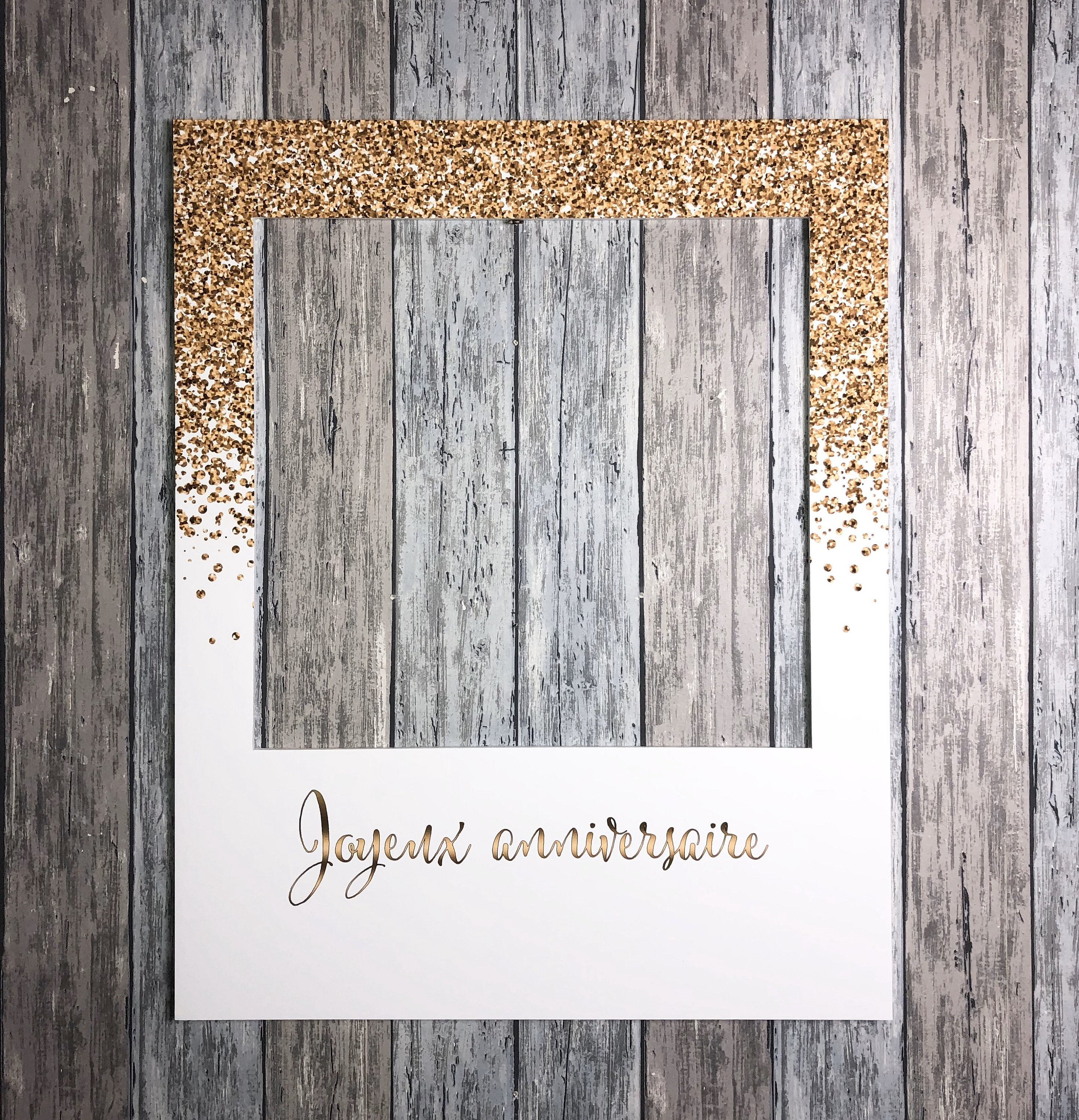 Photobooth Birthday Frame Golden Glitter Etsy Norway