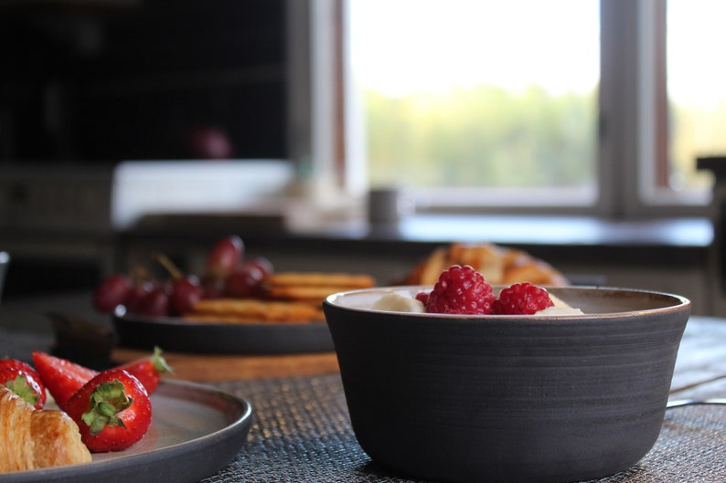 Bol à dessert, bol à céréales, poterie faite à la main image 7