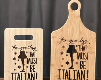 A Christmas Story Leg Lamp  Inspired Bamboo Cutting Board Great Gift Wedding Birthday Anniversary Christmas Variations Available Custom