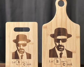Breaking Bad Walter White Lab Inspired Bamboo Cutting Board Wedding Anniversary Christmas Variations Available Custom Gift