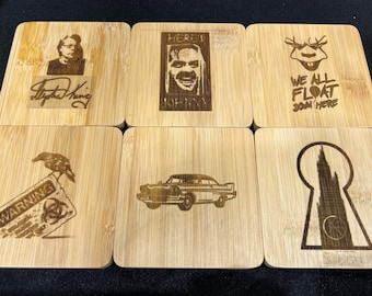 Stephen King The Shining Dark Tower Inspired Set of 6 Square or Round Bamboo Coasters Great Gift Birthday Christmas Anniversary Custom Avail