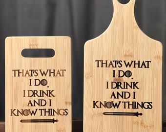 Game of Thrones Tyrion Lannister Inspired Cutting Board  Christmas Wedding Birthday Gift Custom Bamboo Size Options Available
