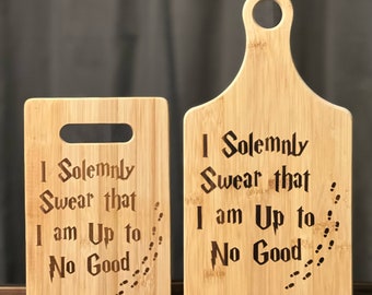 Harry Potter "I Solemnly Swear" Inspired Cutting Board Weasley Twins Christmas Wedding Birthday Gift Custom Bamboo Size Options Avail