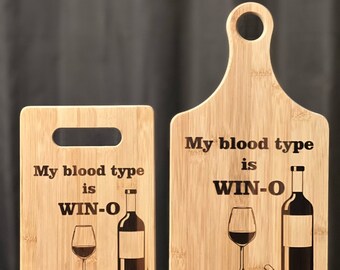 Wine Wino Wine Drinker Inspired Bamboo Cutting Board Great Gift Wedding Birthday Anniversary Christmas Variations Available Custom