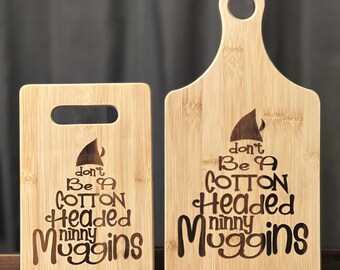 Elf Buddy Cotton Headed Ninny Inspired Bamboo Cutting Board Great Gift Wedding Birthday Anniversary Christmas Variations Available Custom