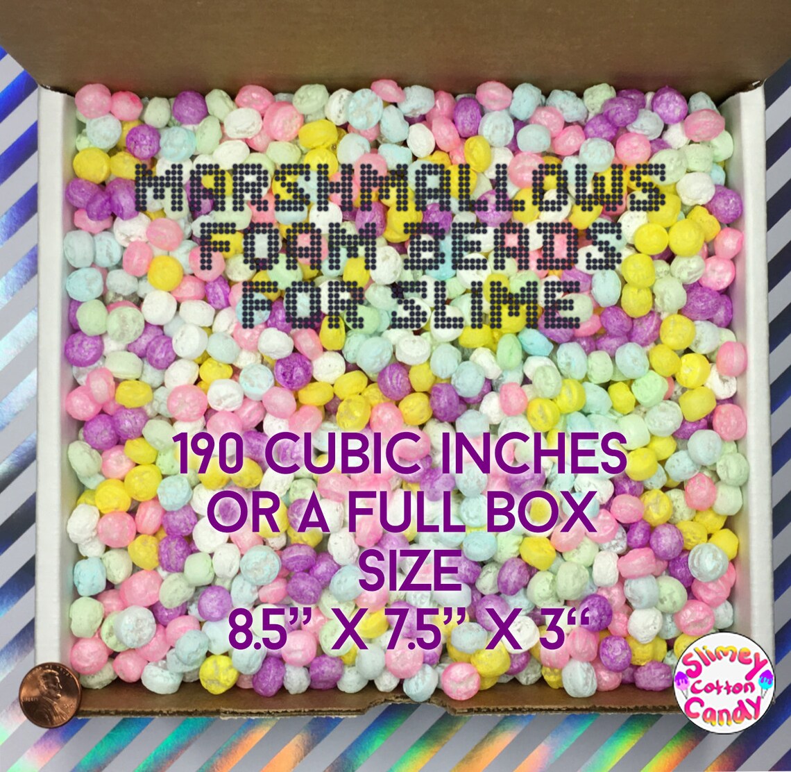 Large Box/bag 8 X 7 X 3 Marshmallow Foam Beads for Slime Etsy