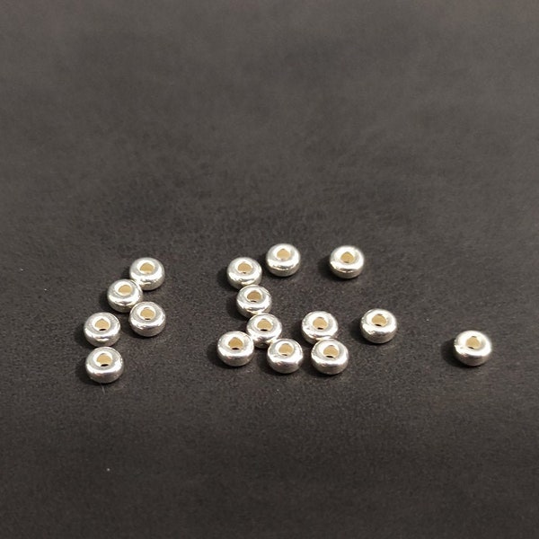 20 perles rondelle lisse de 3 mm en argent 925  perle disque