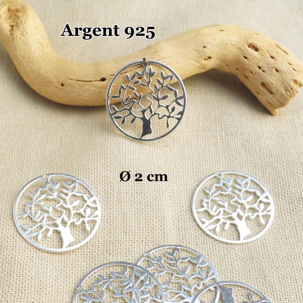 Breloque arbre de vie en argent 925 + 1 anneau ovale compatible