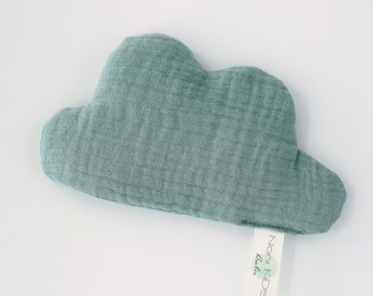 Dinkel Wärmekissen Wolke *Musselin petrol* | NoniKids Berlin handgenäht Baumwoll Musselin Bio Dinkel Hilfe bei Bauchweh Geschenk Geburt