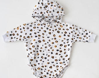 Baby Hoodie *Leopard weiß* Bio Baumwolle | NoniKids Berlin
