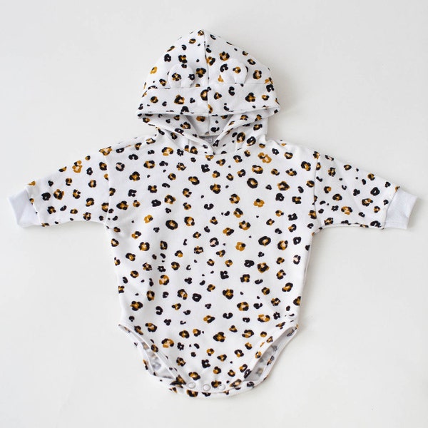 Baby Hoodie *Leopard weiß* Bio Baumwolle | NoniKids Berlin