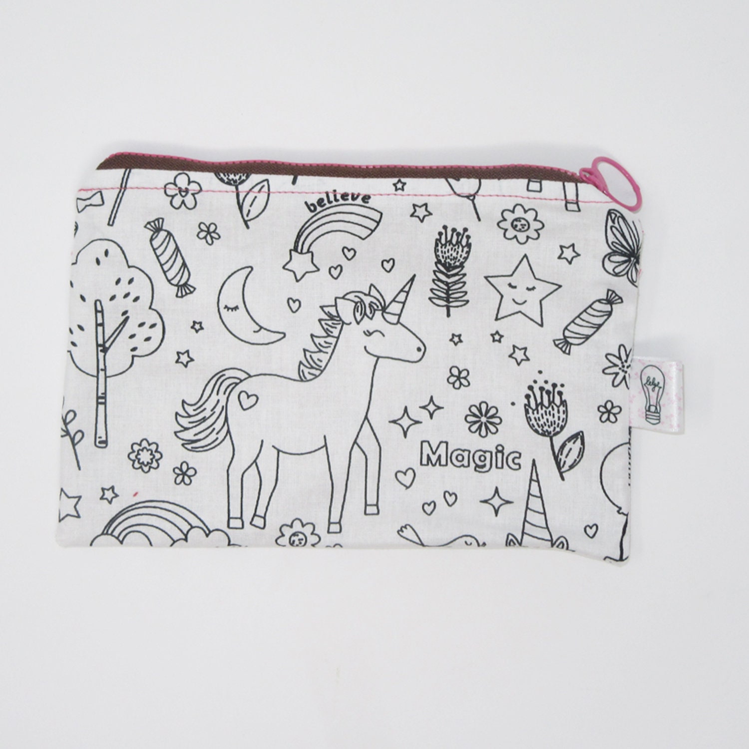 Trousse Plate Licorne à Colorier Soi Même