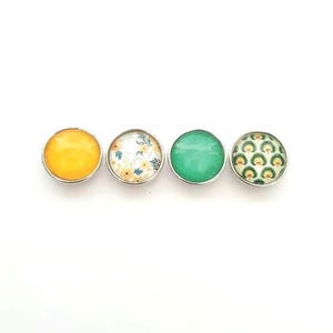 SNAP 18MM snap button in your choice of yellow, green, floral and abstract tones