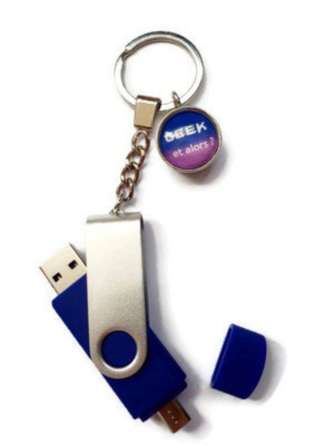 Snappable Key Geek and So Snap Key Holder and Dual Blue/purple and Silver Connecting ...