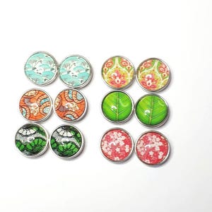 Pair of SNAP 18MM snap buttons with floral pattern of your choice