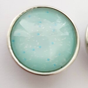 SNAP 18MM snap button of your choice in blue-green glitter tones image 3