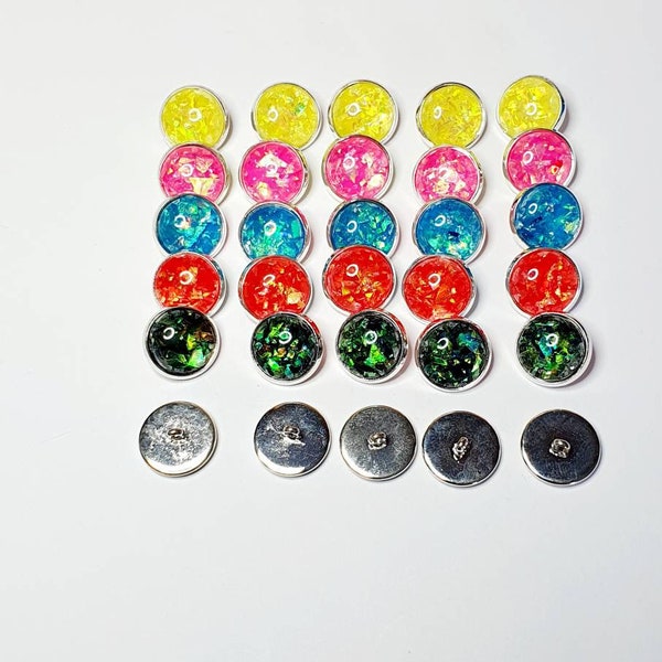 Bouton pour couture avec cabochons hologrammes différents coloris