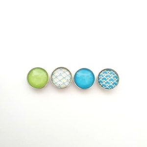 SNAP 18MM snap button in your choice of green, blue and abstract tones
