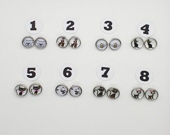 Pair of snap buttons 12mm Koala, Panda, cat, bees choice choice.