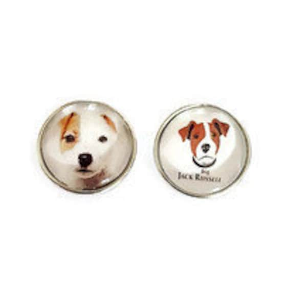 Bouton pression snap 18mm abstrait chien jack russel au choix.