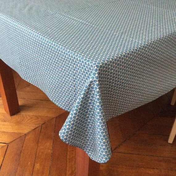 Nappe en Coton 2M X 1M55 Motif Japonais Bleu