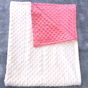 Minky weighted blankets.35X40 and 40X60 Weighted blankets.Father day.graduation. Calming,autism, anxiety, dementia,insomnia.Free embroidery. Coral and Ivory