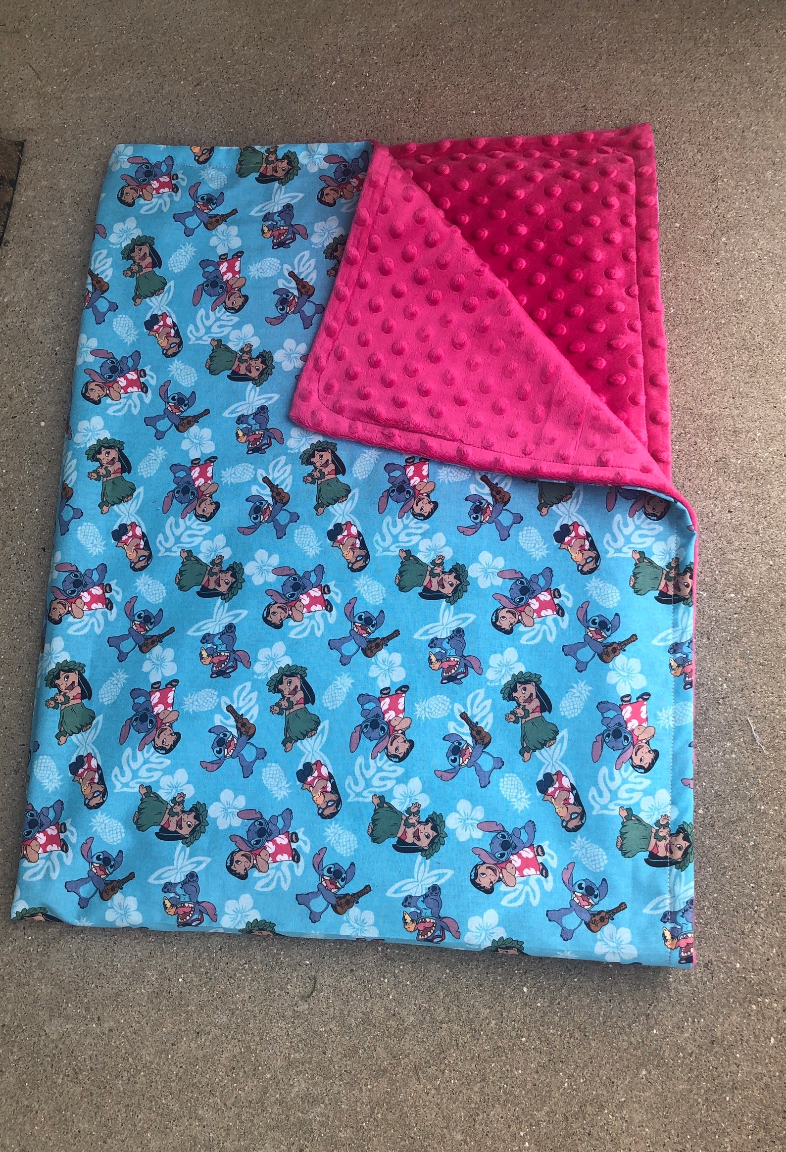 Disney Lilo and Stitch With Minky Fabric. 35X40 and 40X60 Etsy