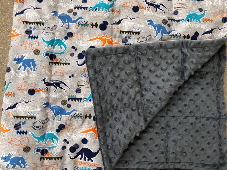 Weighted blanket Dinosaurs with minky backing. Etsy