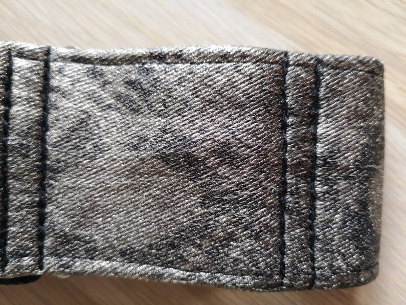 Bronze animal printed with black denim