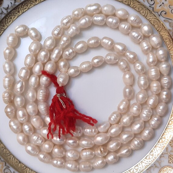 7mm Moti Real Pearl Mala for Jaapa 