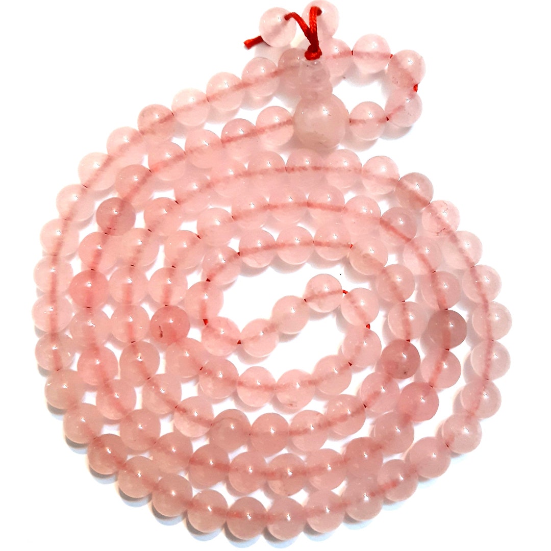 8mm Rose Quartz Real Stone Healing Rosary Mala for Jaapa Etsy