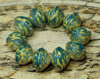 DJEMPHERE paper beads, handmade, creation of jewelry, unique models, lot of 10 beads...