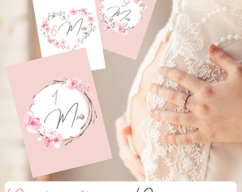 9 Step Cards - Pregnancy - Sakura Flowers Theme