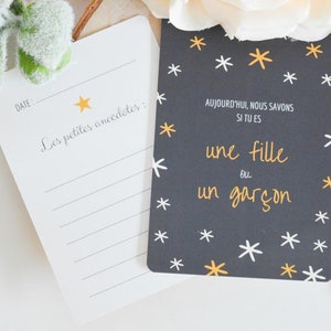 Tarjetas de 12 pasos - Embarazo - Tema estrella, Gris y amarillo mostaza