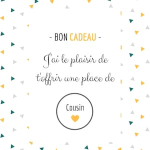 Cousin - Carte Annonce Grossesse à Gratter - Bon Cadeau