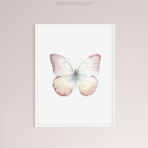 Butterfly Wall Art Print, Printable Nursery Wall Art, Watercolor over Pencil - Birthday Gift for Her - Digital Download | Aga Szafranska