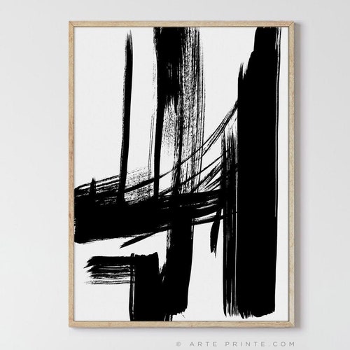 Black White Modern Art Art Minimalist Print Abstract Art | Etsy